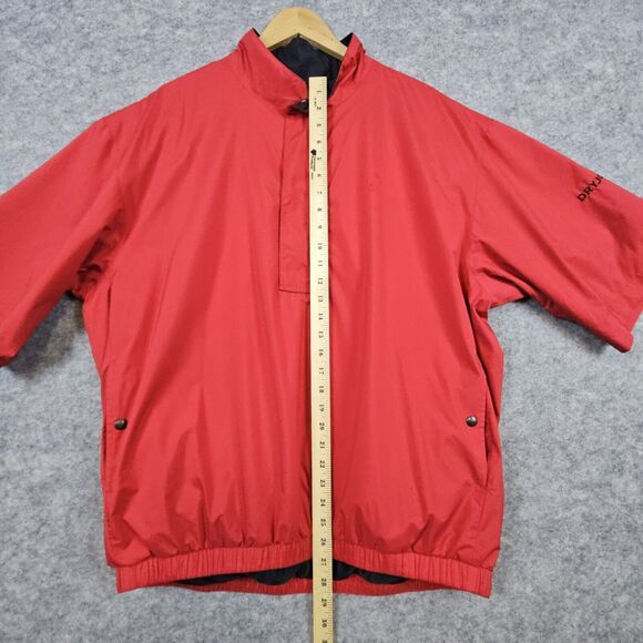 Footjoy Dryjoys Golf Rain Jacket Red Size L Short Sleeve Talking‎ Stick Logo - Picture 13 of 16